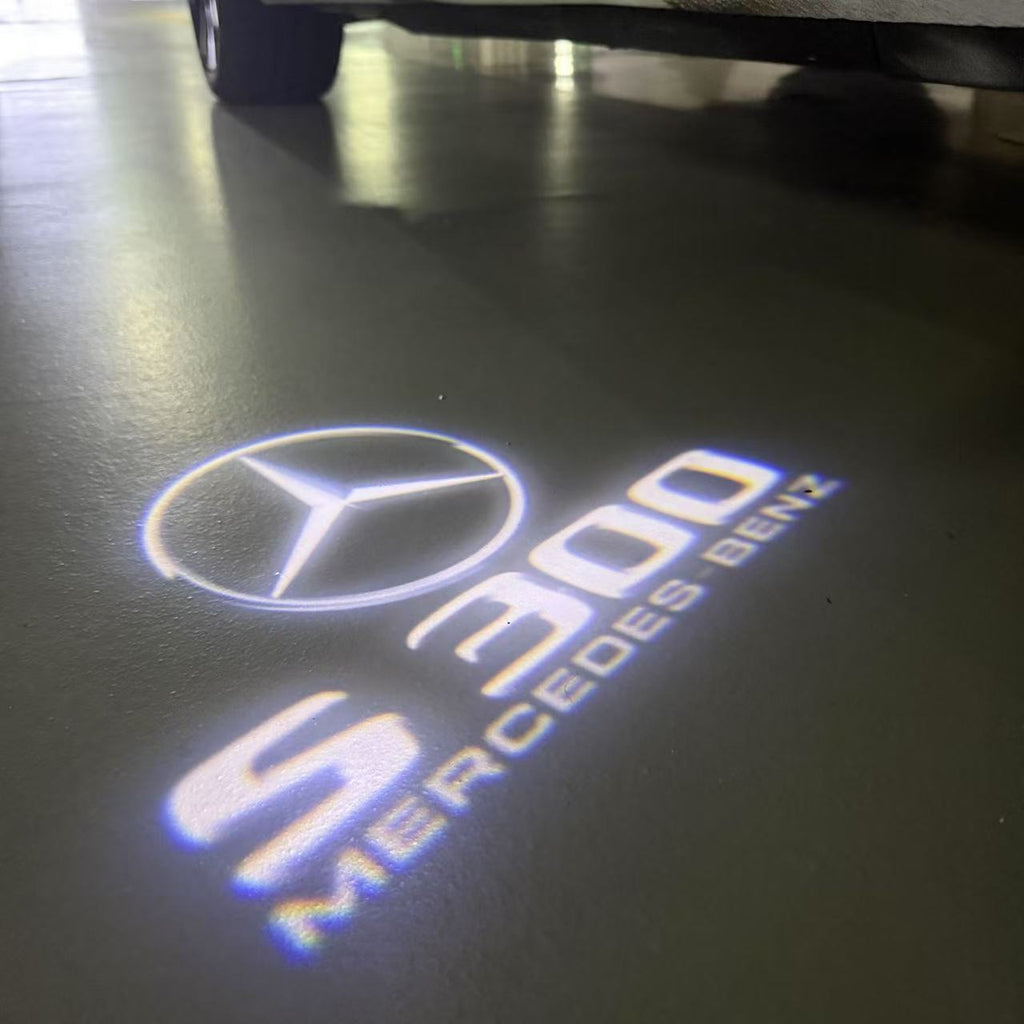 MERCEDES BENZ S300 LOGO PROJECTOT LIGHTS  (quantity 1 = 1 set /2 door lights with 2 logo films)Nr.02M07