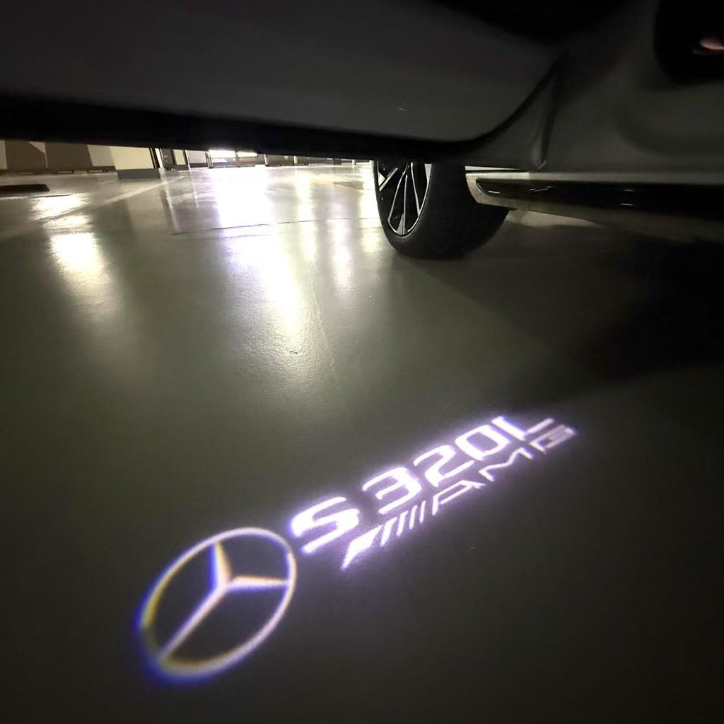 MERCEDES BENZ S320 LOGO PROJECTOT LIGHTS  (quantity 1 = 1 set /2 door lights with 2 logo films)Nr.02M11）