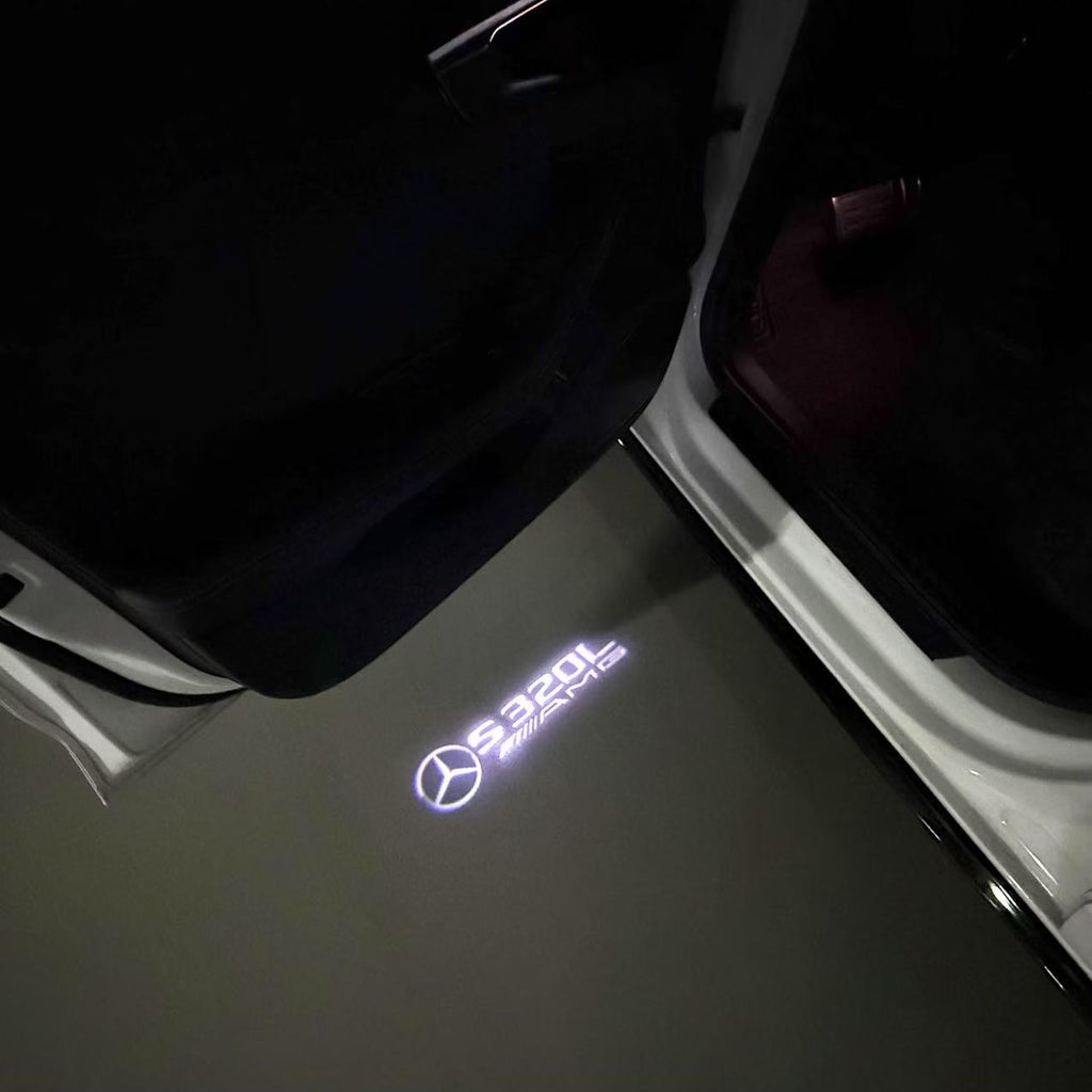 MERCEDES BENZ S320 LOGO PROJECTOT LIGHTS  (quantity 1 = 1 set /2 door lights with 2 logo films)Nr.02M11）
