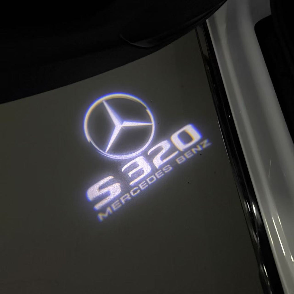 MERCEDES BENZ S320 LOGO PROJECTOT LIGHTS  (quantity 1 = 1 set /2 door lights with 2 logo films)Nr.02M17