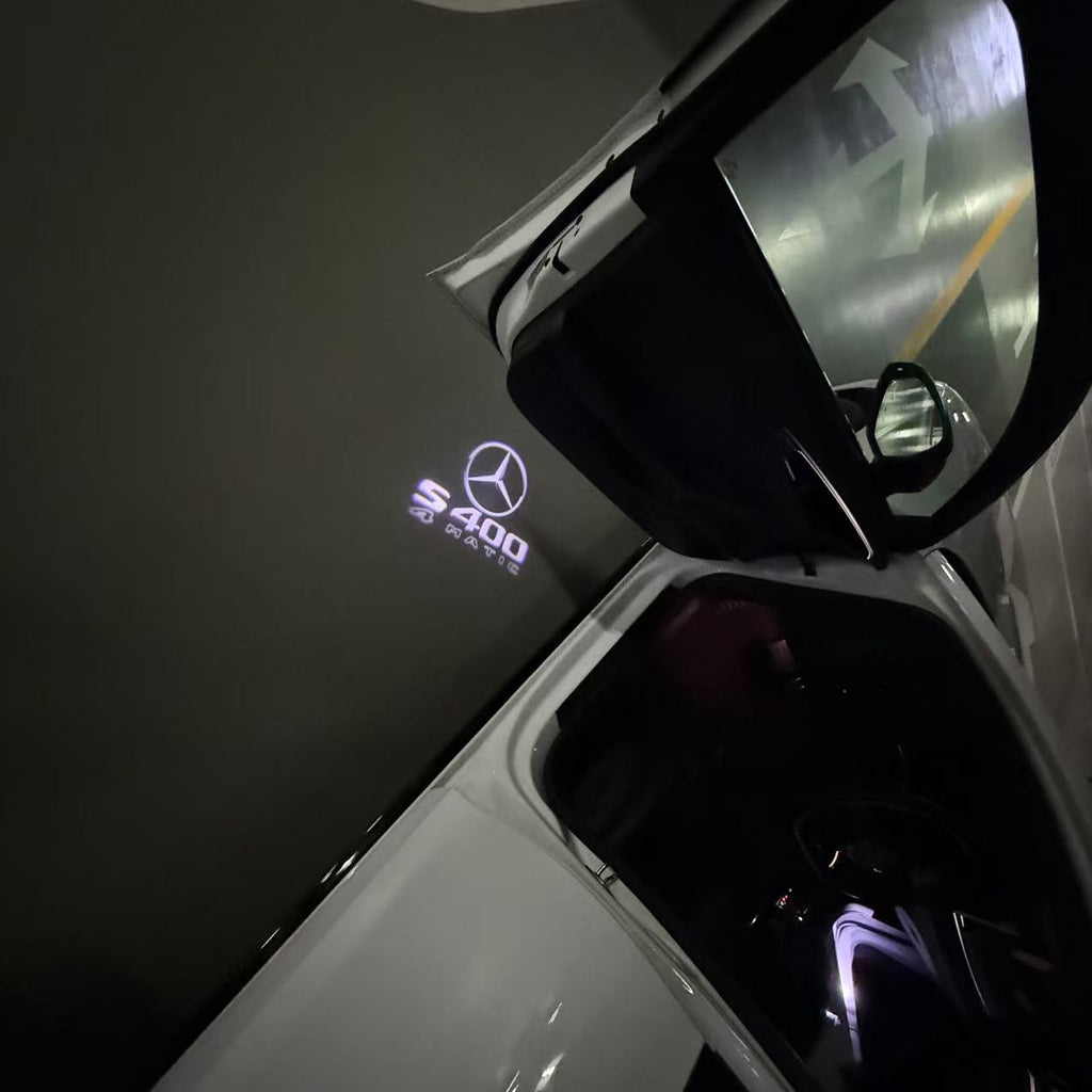 MERCEDES BENZ S400 LOGO PROJECTOT LIGHTS  (quantity 1 = 1 set /2 door lights with 2 logo films)Nr.02M28