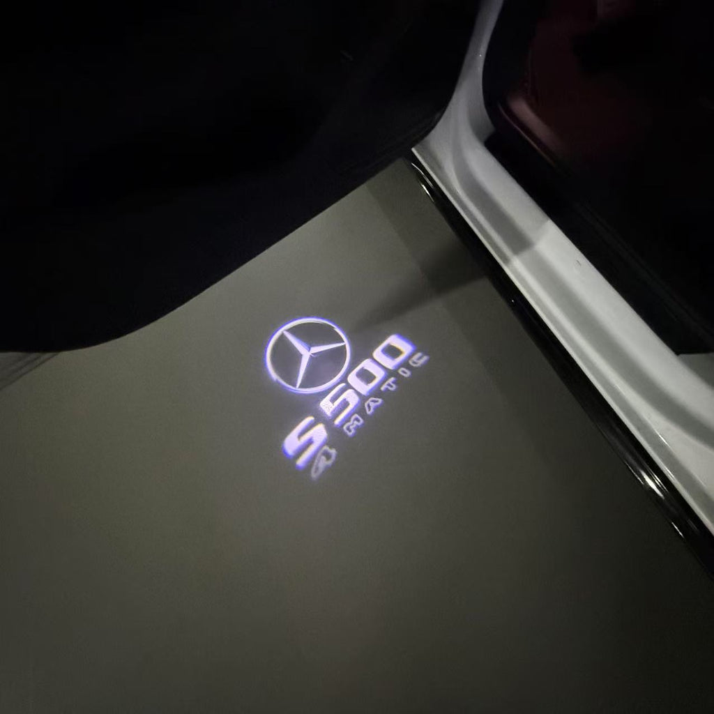 MERCEDES BENZ S500 LOGO PROJECTOT LIGHTS  (quantity 1 = 1 set /2 door lights with 2 logo films)Nr.02M37