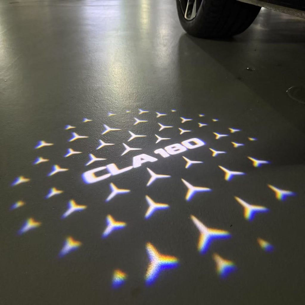 MERCEDES BENZ CLA 180 LOGO PROJECTOT LIGHTS  (quantity 1 = 1 set /2 door lights with 2 logo films)Nr.02M217