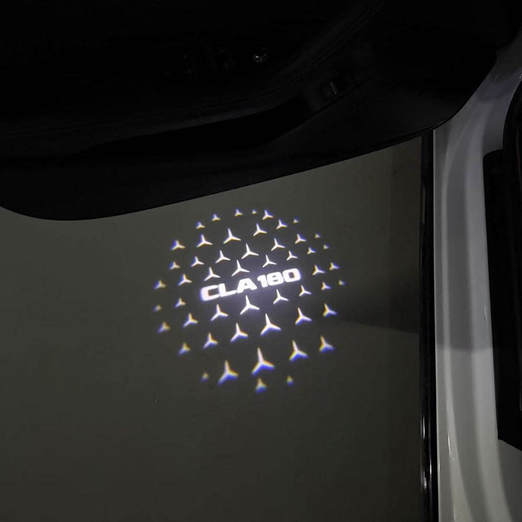 MERCEDES BENZ CLA 180 LOGO PROJECTOT LIGHTS  (quantity 1 = 1 set /2 door lights with 2 logo films)Nr.02M217