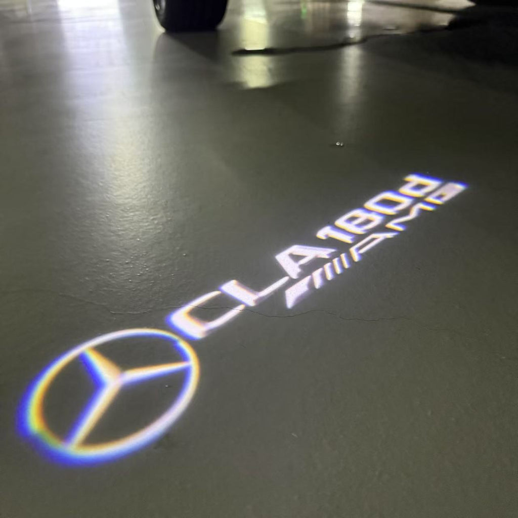 MERCEDES BENZ CLA 180d LOGO PROJECTOT LIGHTS  (quantity 1 = 1 set /2 door lights with 2 logo films)Nr.02M218