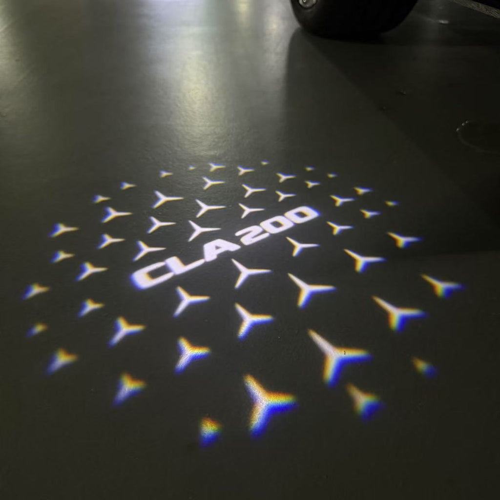 MERCEDES BENZ CLA 200 LOGO PROJECTOT LIGHTS  (quantity 1 = 1 set /2 door lights with 2 logo films)Nr.02M222