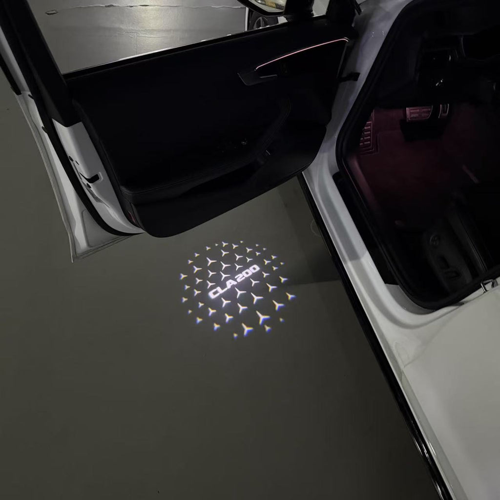 MERCEDES BENZ CLA 200 LOGO PROJECTOT LIGHTS  (quantity 1 = 1 set /2 door lights with 2 logo films)Nr.02M222