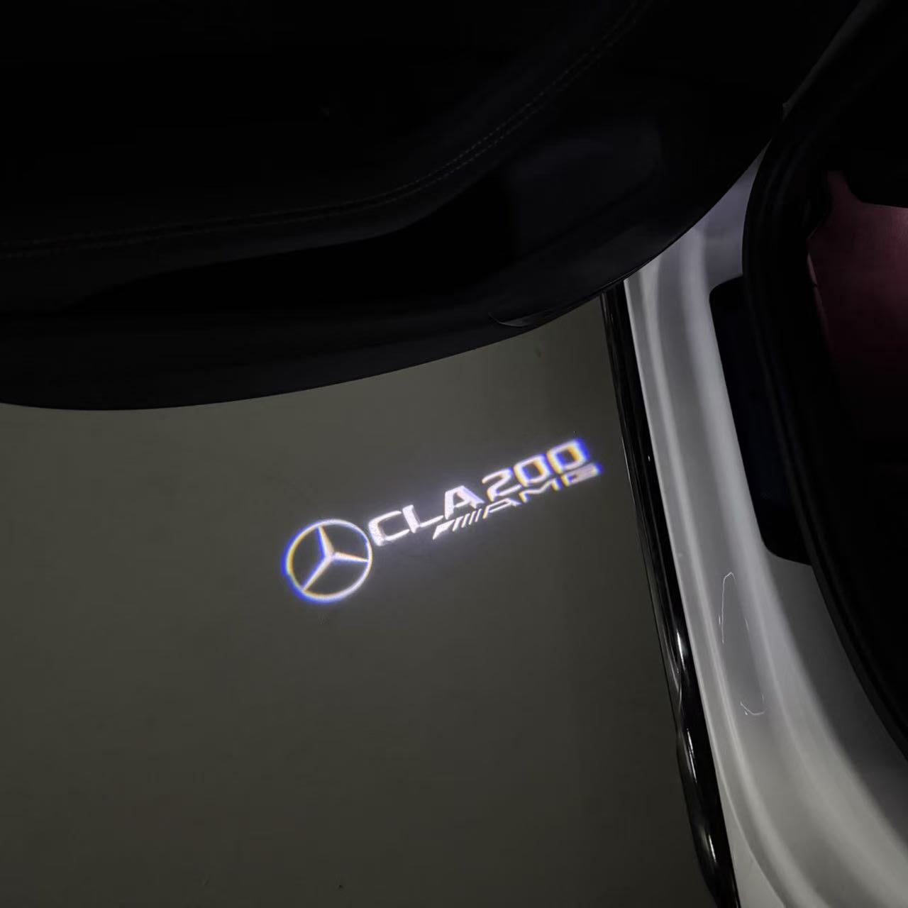 MERCEDES BENZ CLA 200 LOGO PROJECTOT LIGHTS  (quantity 1 = 1 set /2 door lights with 2 logo films)Nr.02M221