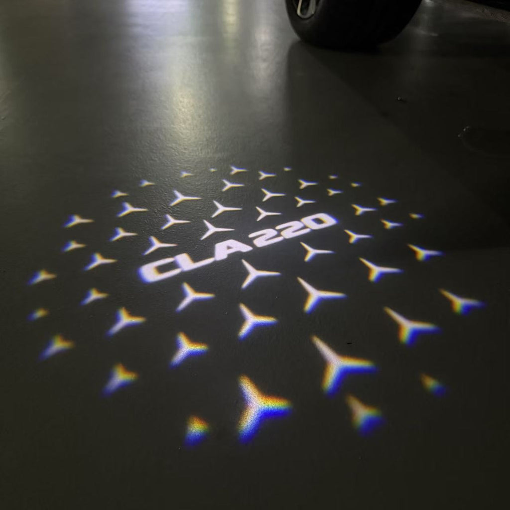 MERCEDES BENZ CLA 220 LOGO PROJECTOT LIGHTS  (quantity 1 = 1 set /2 door lights with 2 logo films)Nr.02M225