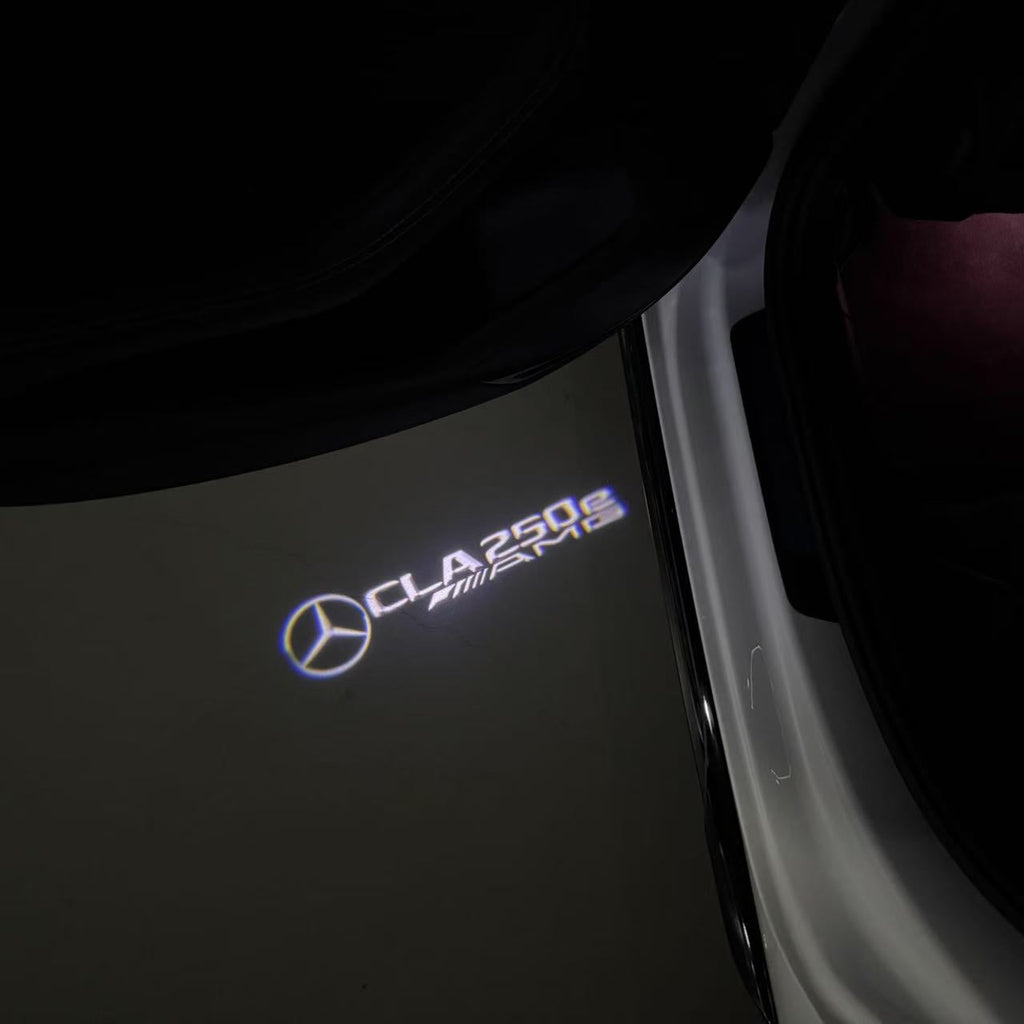 MERCEDES BENZ CLA 250e LOGO PROJECTOT LIGHTS  (quantity 1 = 1 set /2 door lights with 2 logo films)Nr.02M227