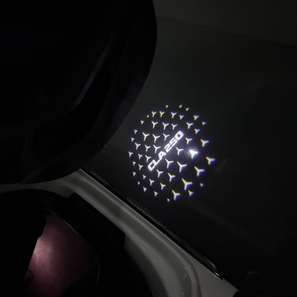 MERCEDES BENZ CLA 250 LOGO PROJECTOT LIGHTS  (quantity 1 = 1 set /2 door lights with 2 logo films)Nr.02M228