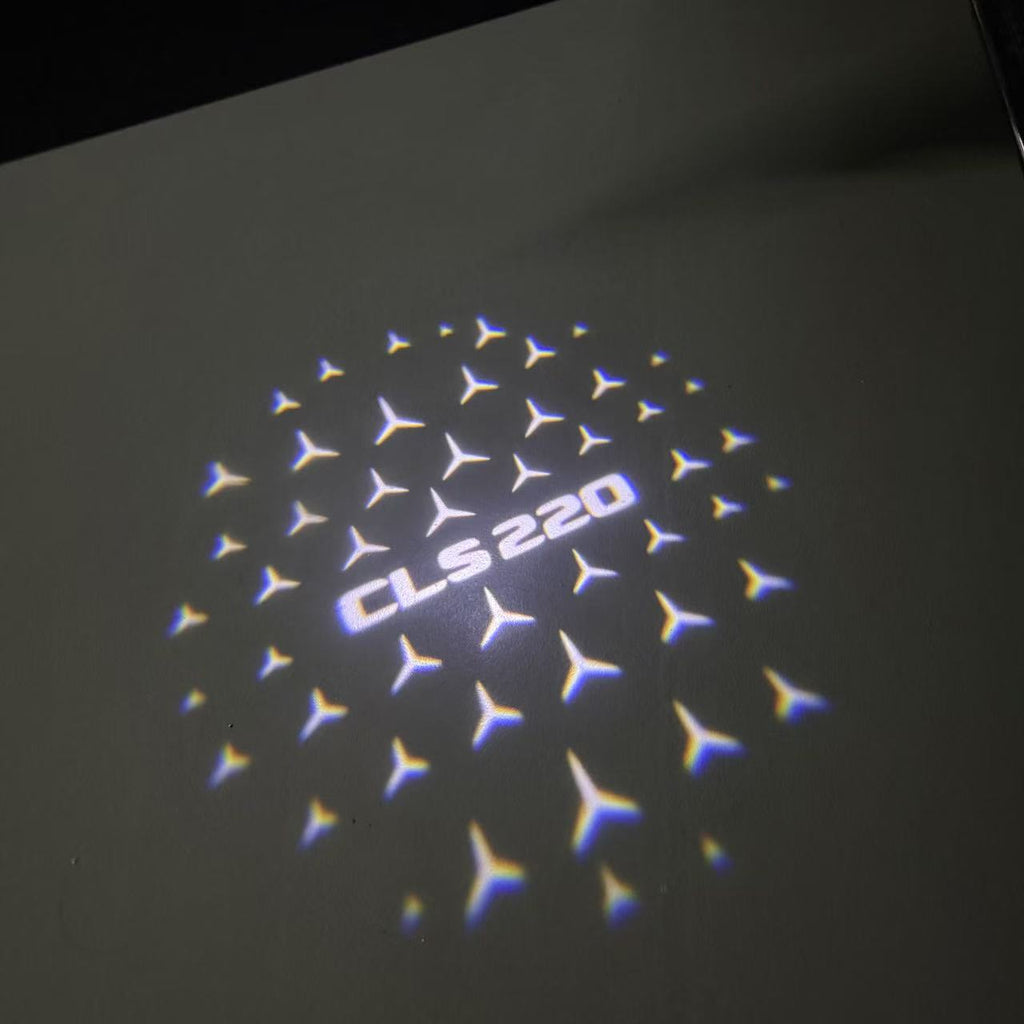 MERCEDES BENZ CLS 220 LOGO PROJECTOT LIGHTS  (quantity 1 = 1 set /2 door lights with 2 logo films)Nr.02M194