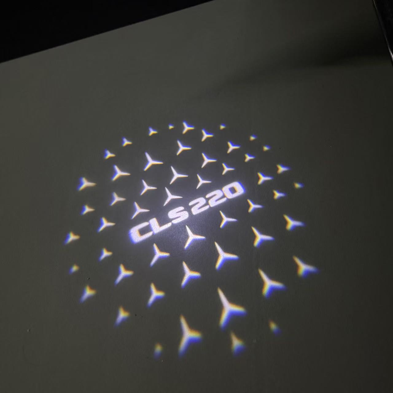 MERCEDES BENZ CLS 220 LOGO PROJECTOT LIGHTS  (quantity 1 = 1 set /2 door lights with 2 logo films)Nr.02M194