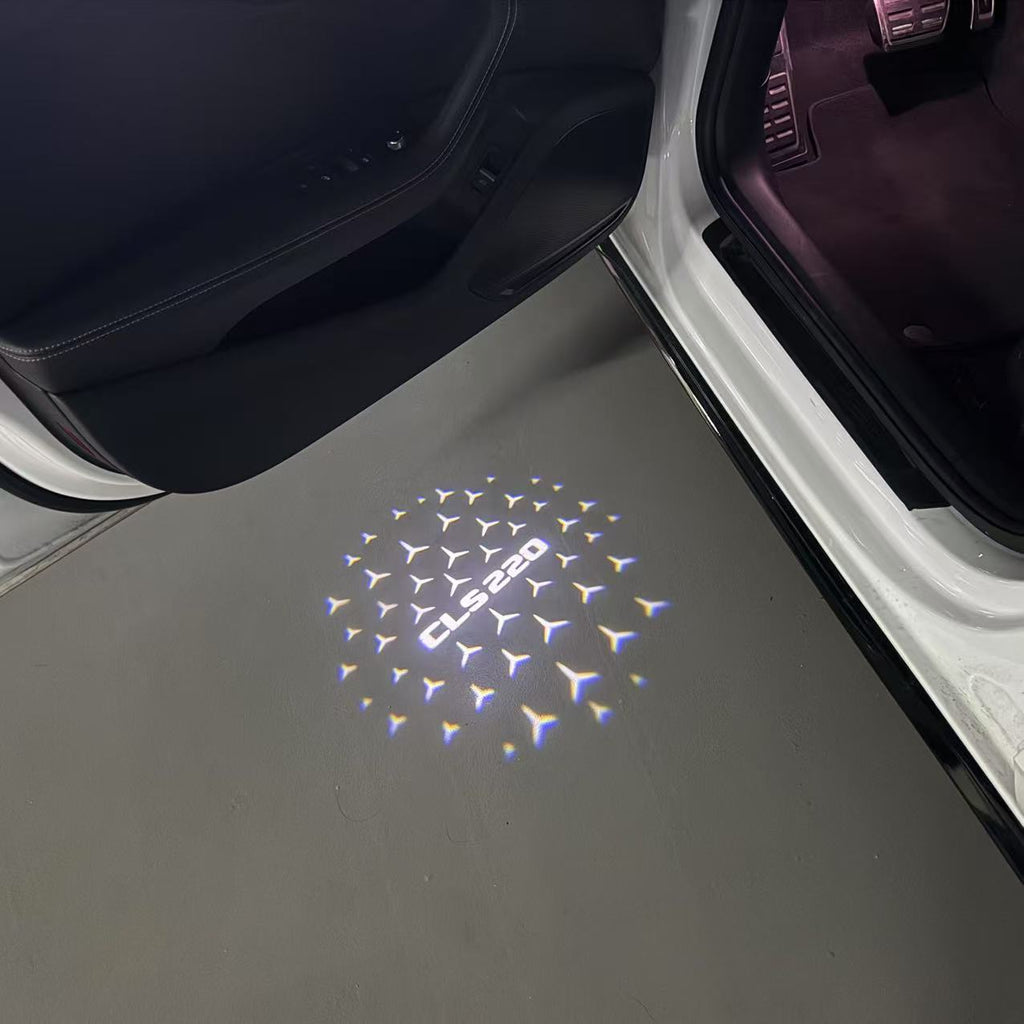 MERCEDES BENZ CLS 220 LOGO PROJECTOT LIGHTS  (quantity 1 = 1 set /2 door lights with 2 logo films)Nr.02M194