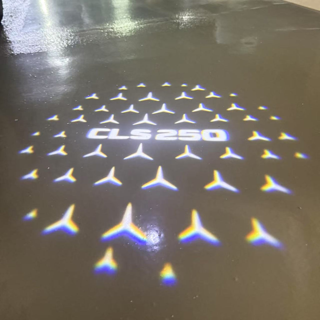 MERCEDES BENZ CLS 250 LOGO PROJECTOT LIGHTS  (quantity 1 = 1 set /2 door lights with 2 logo films)Nr.02M197