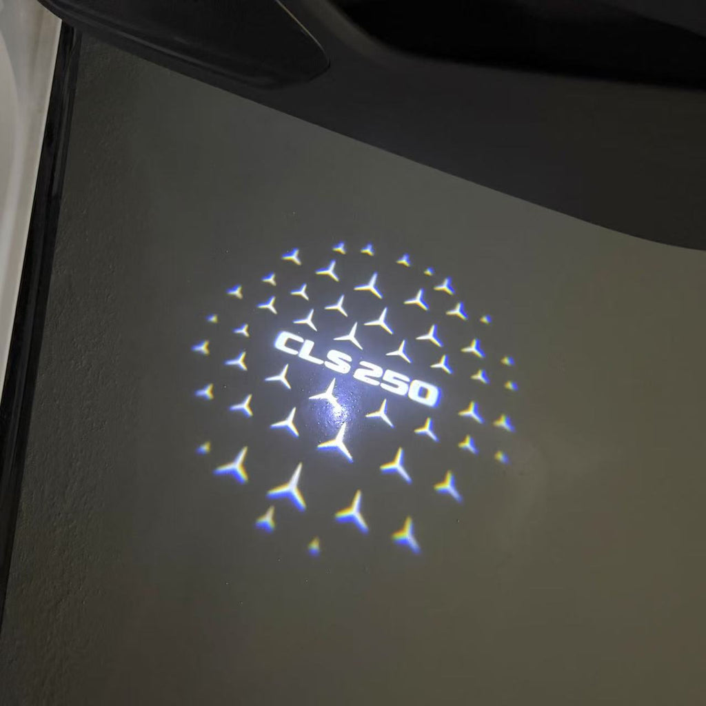 MERCEDES BENZ CLS 250 LOGO PROJECTOT LIGHTS  (quantity 1 = 1 set /2 door lights with 2 logo films)Nr.02M197