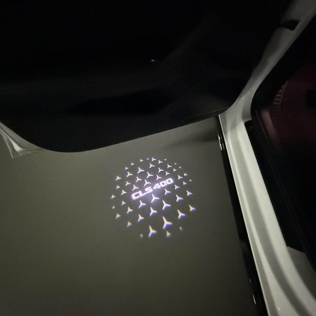 MERCEDES BENZ CLS 400 LOGO PROJECTOT LIGHTS  (quantity 1 = 1 set /2 door lights with 2 logo films)Nr.02M199