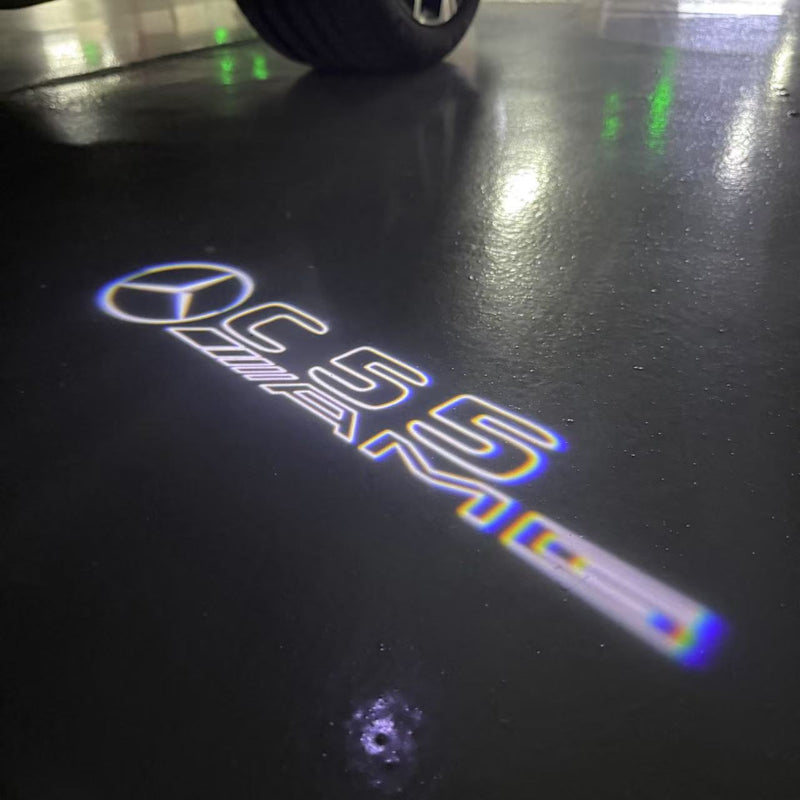 MERCEDES BENZ C55 AMG LOGO PROJECTOT LIGHTS  (quantity 1 = 1 set /2 door lights with 2 logo films)Nr.02M301