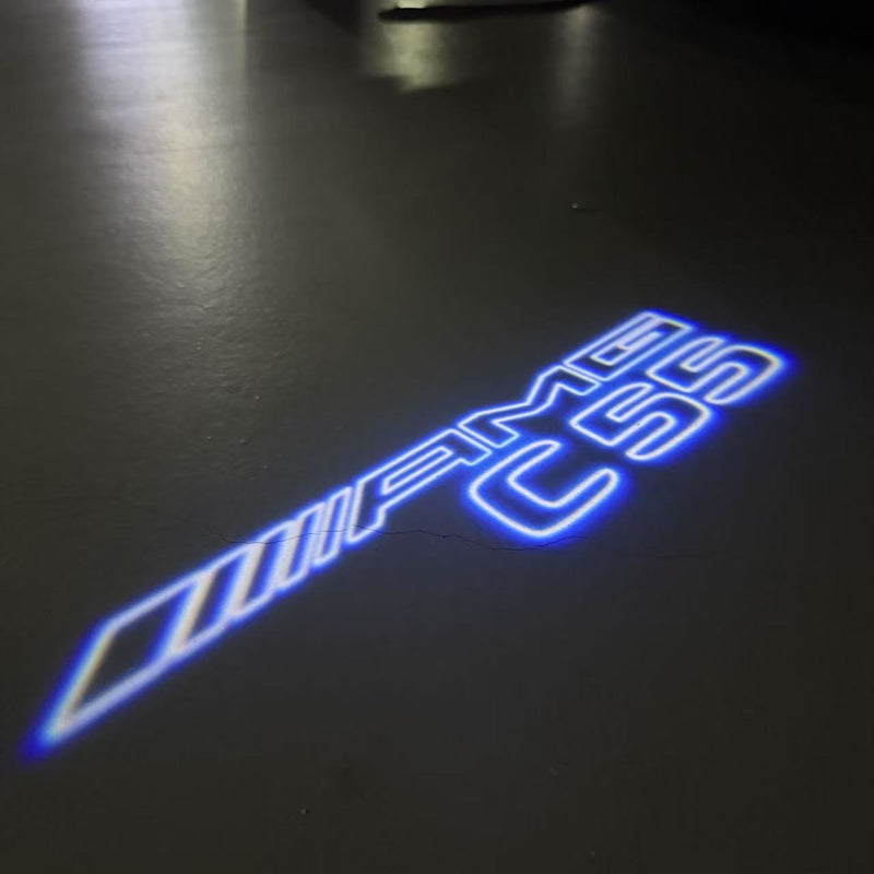 MERCEDES BENZ C55 AMG LOGO PROJECTOT LIGHTS  (quantity 1 = 1 set /2 door lights with 2 logo films)Nr.02M299