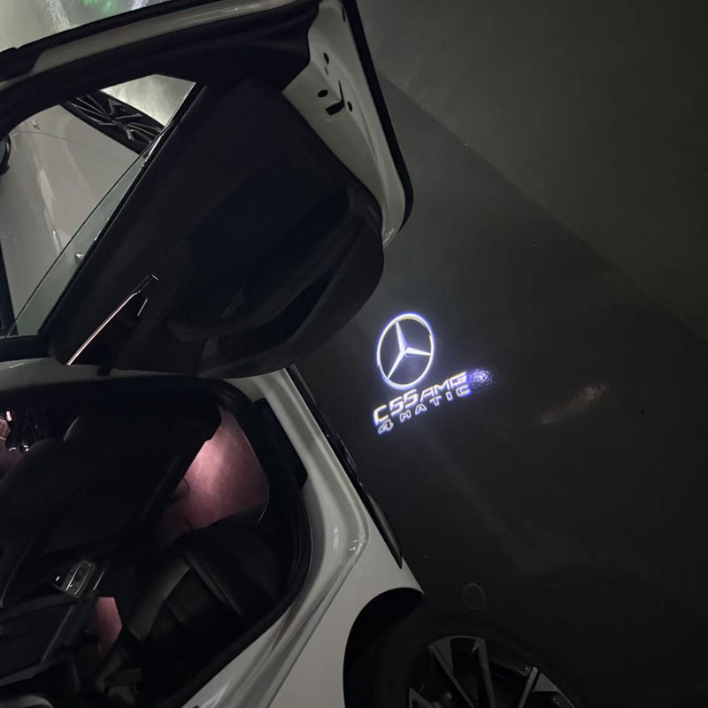 MERCEDES BENZ C55 AMG LOGO PROJECTOT LIGHTS  (quantity 1 = 1 set /2 door lights with 2 logo films)Nr.02M298