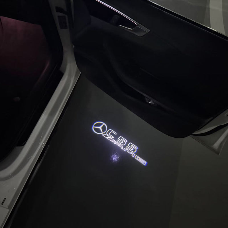 MERCEDES BENZ C55 AMG LOGO PROJECTOT LIGHTS  (quantity 1 = 1 set /2 door lights with 2 logo films)Nr.02M301