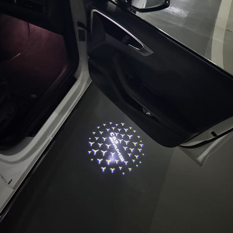 MERCEDES BENZ C63 AMG LOGO PROJECTOT LIGHTS  (quantity 1 = 1 set /2 door lights with 2 logo films)Nr.02M296