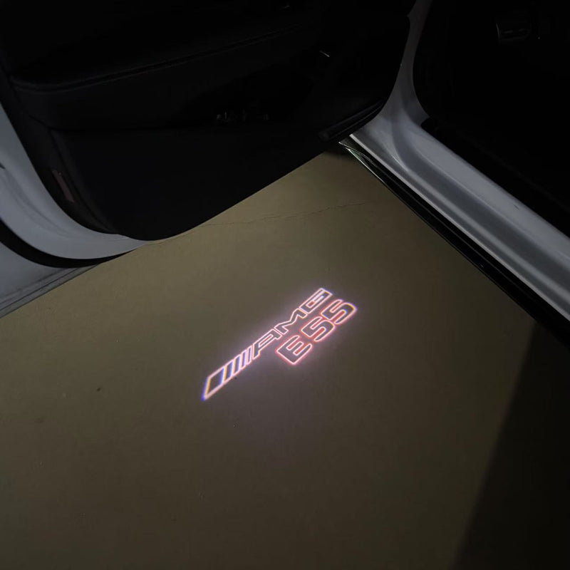 MERCEDES BENZ E55 AMG LOGO PROJECTOT LIGHTS  (quantity 1 = 1 set /2 door lights with 2 logo films)Nr.02M305