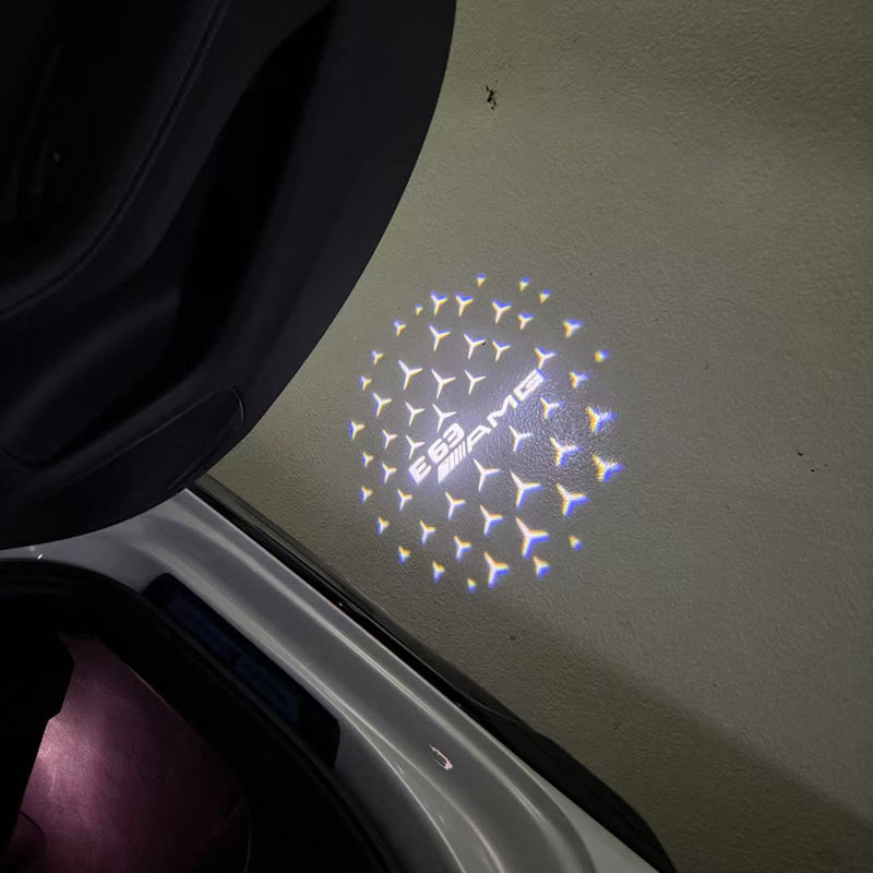 MERCEDES BENZ E63 AMG LOGO PROJECTOT LIGHTS  (quantity 1 = 1 set /2 door lights with 2 logo films)Nr.02M309