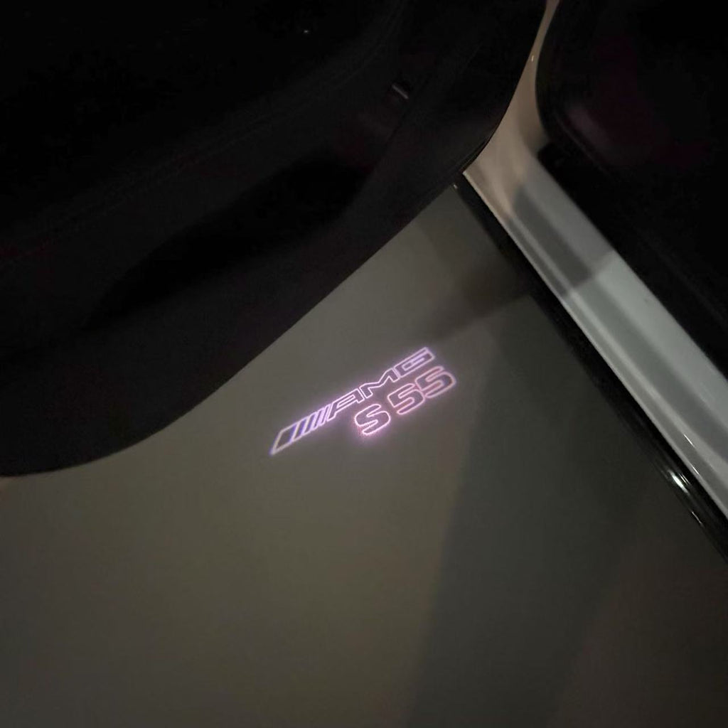 MERCEDES BENZ S55 AMG LOGO PROJECTOT LIGHTS  (quantity 1 = 1 set /2 door lights with 2 logo films)Nr.02M318