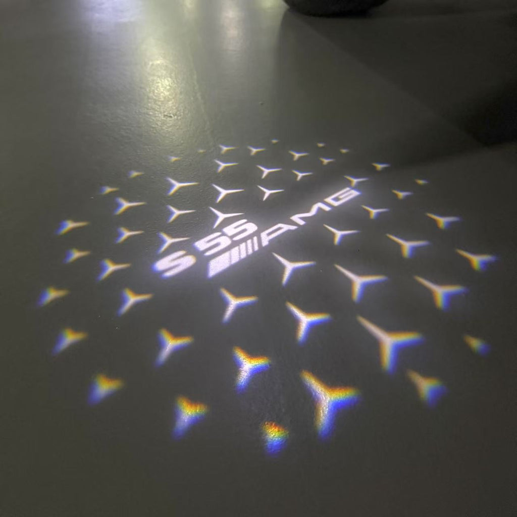 MERCEDES BENZ S55 AMG LOGO PROJECTOT LIGHTS  (quantity 1 = 1 set /2 door lights with 2 logo films)Nr.02M321