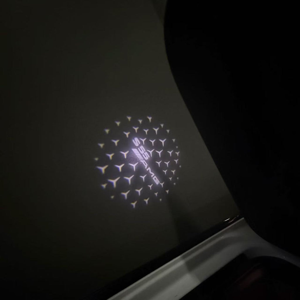 MERCEDES BENZ S55 AMG LOGO PROJECTOT LIGHTS  (quantity 1 = 1 set /2 door lights with 2 logo films)Nr.02M321