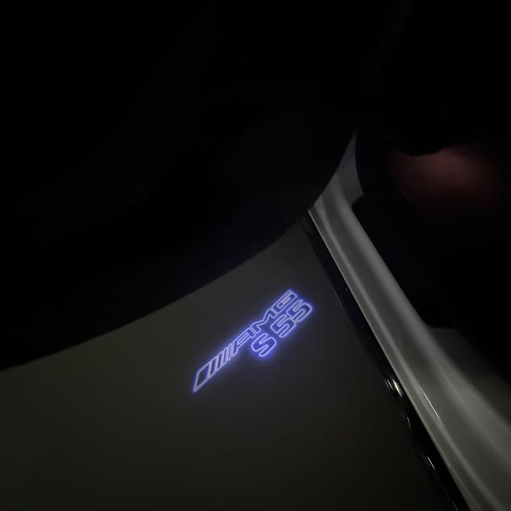 MERCEDES BENZ S55 AMG LOGO PROJECTOT LIGHTS  (quantity 1 = 1 set /2 door lights with 2 logo films)Nr.02M319