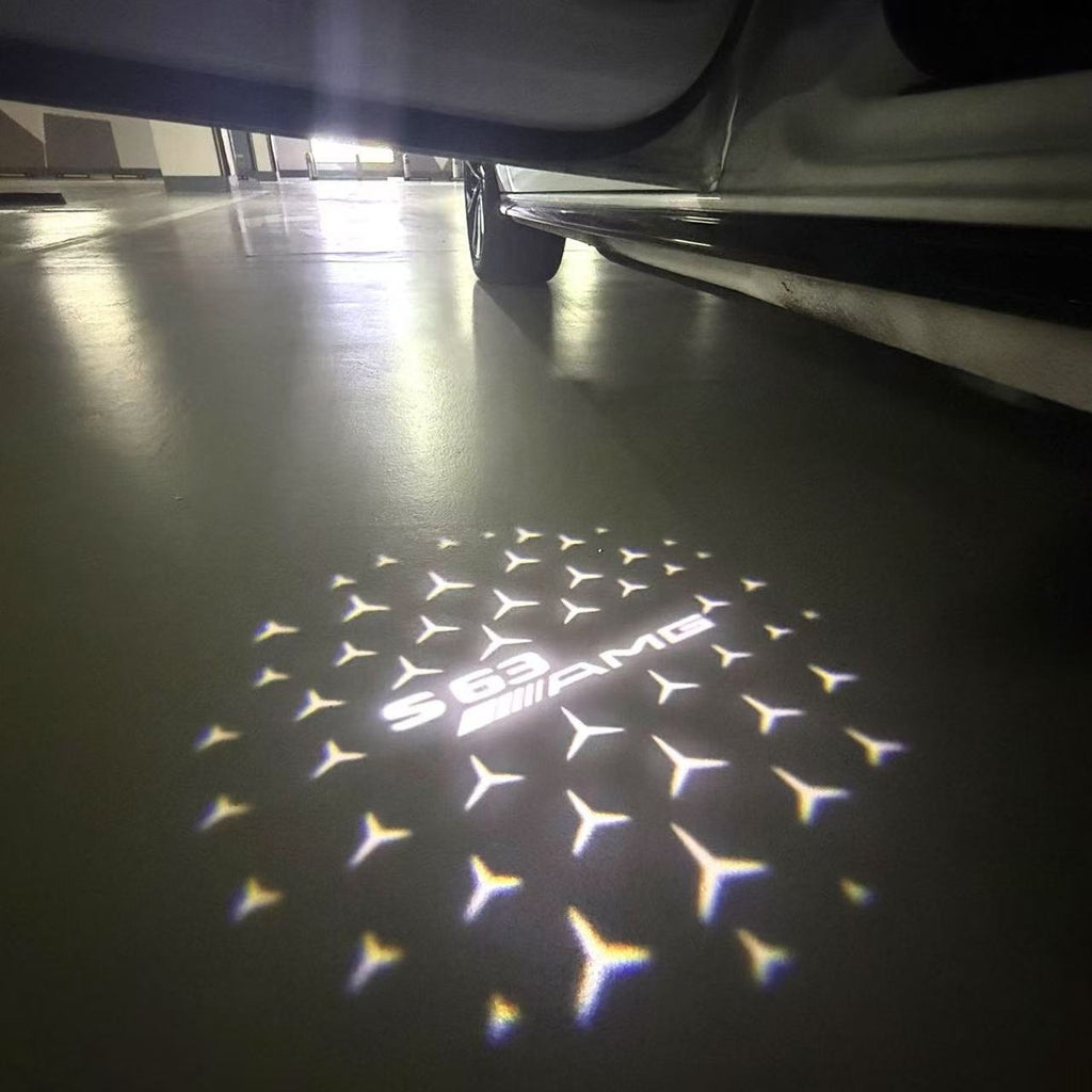 MERCEDES BENZ S63 AMG LOGO PROJECTOT LIGHTS  (quantity 1 = 1 set /2 door lights with 2 logo films)Nr.02M327