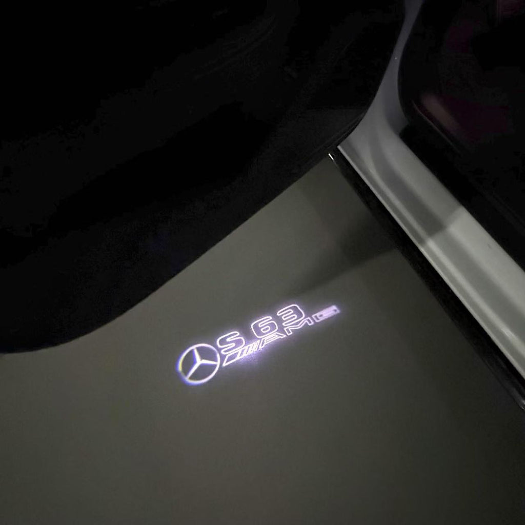MERCEDES BENZ S63 AMG LOGO PROJECTOT LIGHTS  (quantity 1 = 1 set /2 door lights with 2 logo films)Nr.02M326