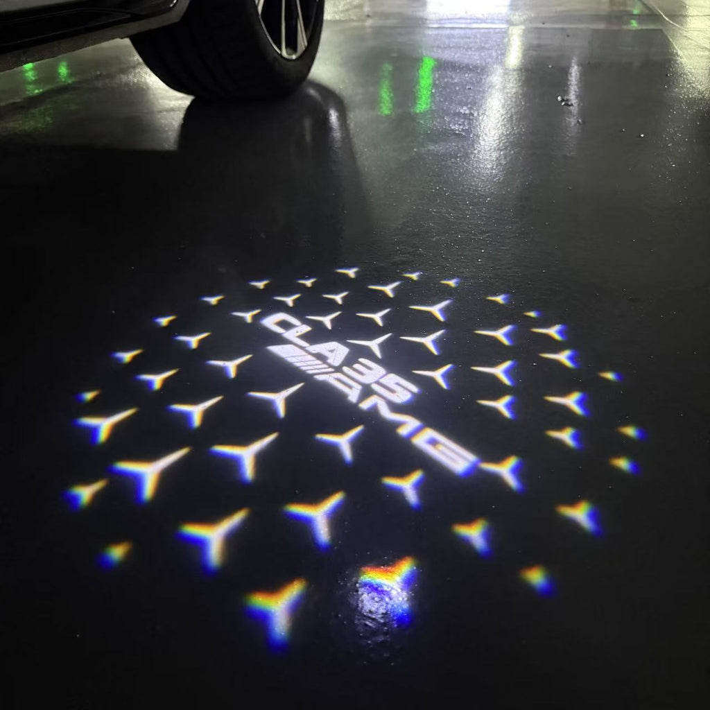 MERCEDES BENZ CLA35 AMG LOGO PROJECTOT LIGHTS  (quantity 1 = 1 set /2 door lights with 2 logo films)Nr.02M266