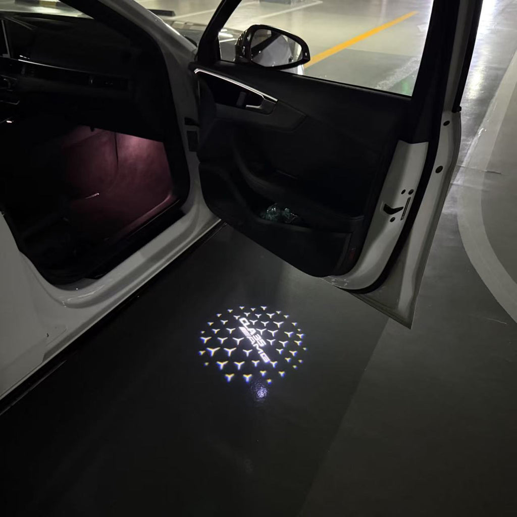 MERCEDES BENZ CLA35 AMG LOGO PROJECTOT LIGHTS  (quantity 1 = 1 set /2 door lights with 2 logo films)Nr.02M266