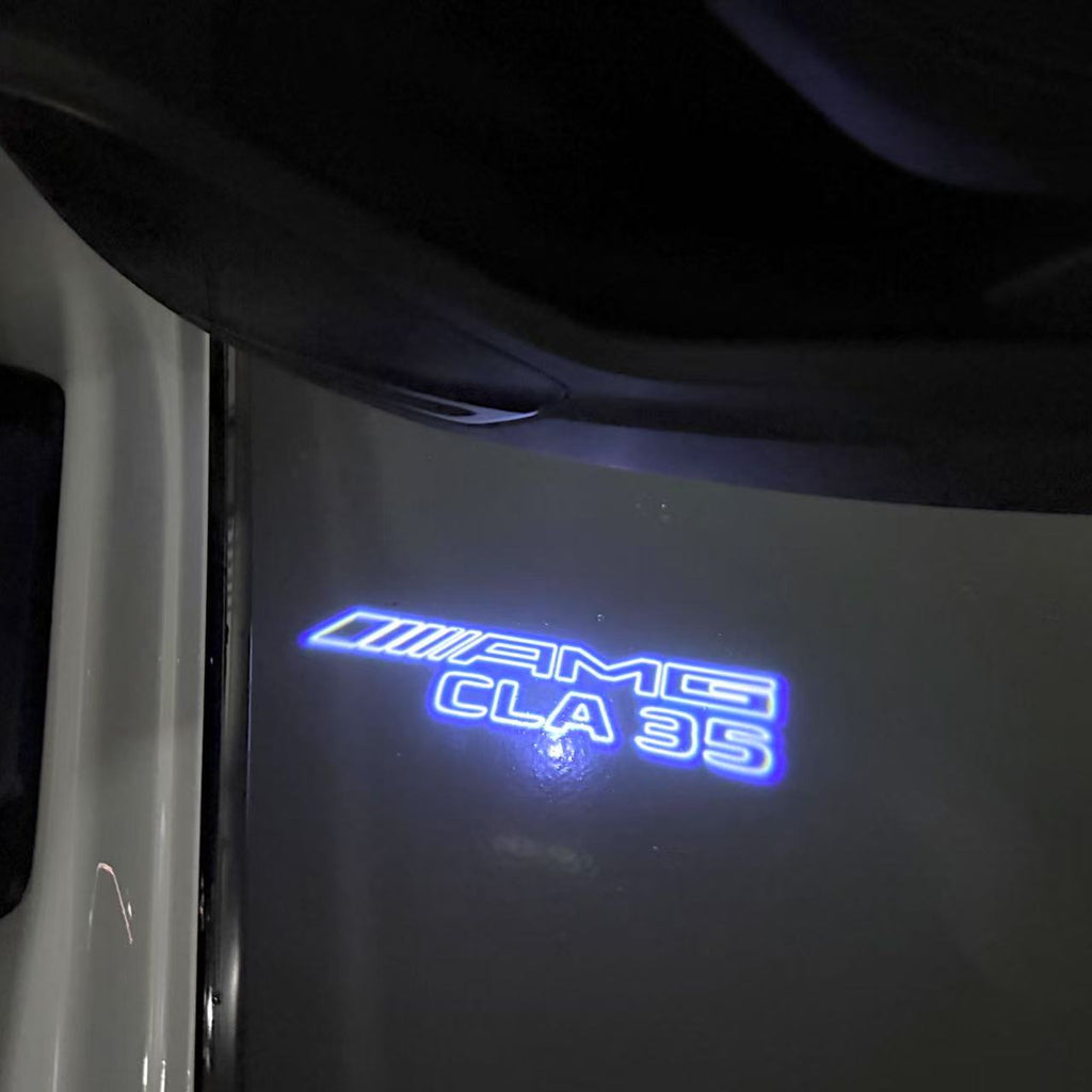 MERCEDES BENZ CLA 35 AMG LOGO PROJECTOT LIGHTS  (quantity 1 = 1 set /2 door lights with 2 logo films)Nr.02M265