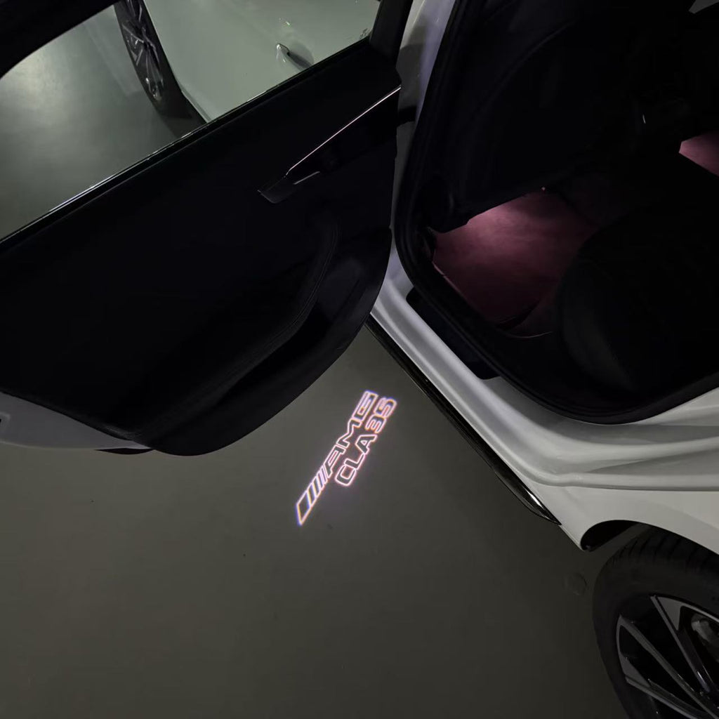 MERCEDES BENZ CLA 35 AMG LOGO PROJECTOT LIGHTS  (quantity 1 = 1 set /2 door lights with 2 logo films)Nr.02M264