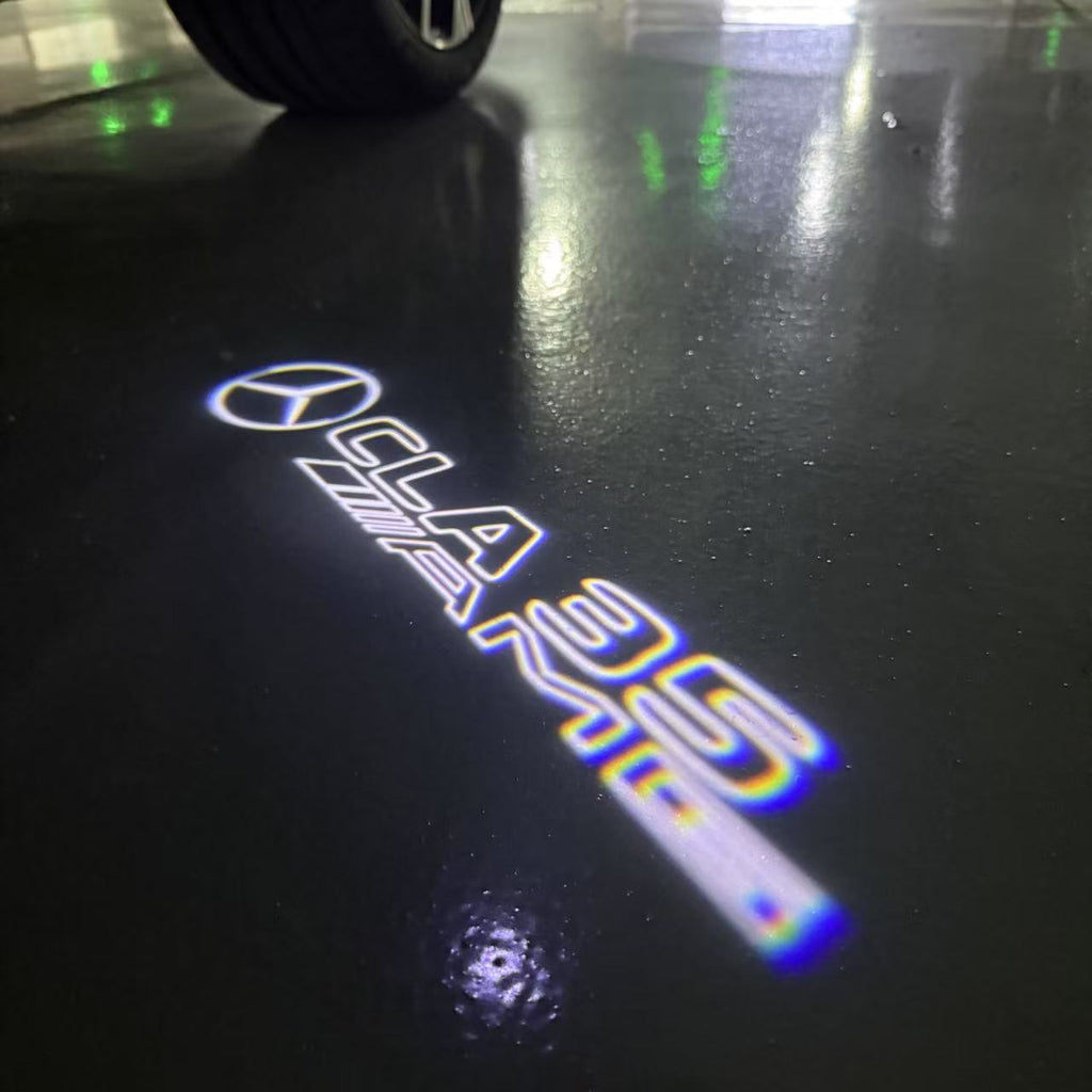 MERCEDES BENZ CLA 35 AMG LOGO PROJECTOT LIGHTS  (quantity 1 = 1 set /2 door lights with 2 logo films)Nr.02M263