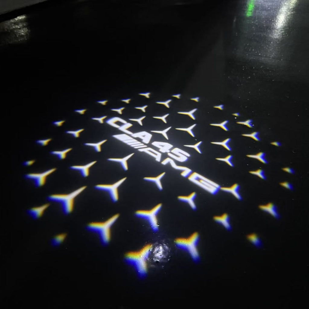 MERCEDES BENZ CLA45 AMG LOGO PROJECTOT LIGHTS  (quantity 1 = 1 set /2 door lights with 2 logo films)Nr.02M268