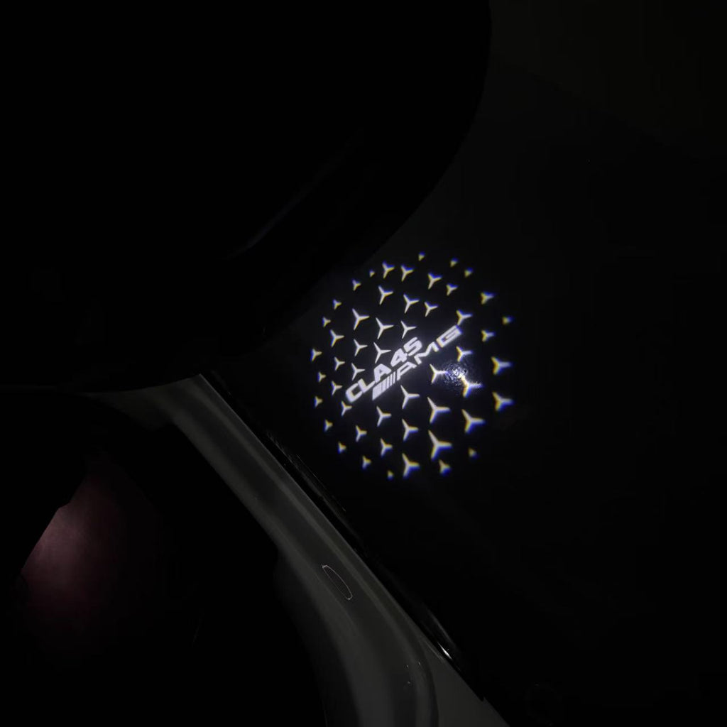 MERCEDES BENZ CLA45 AMG LOGO PROJECTOT LIGHTS  (quantity 1 = 1 set /2 door lights with 2 logo films)Nr.02M268