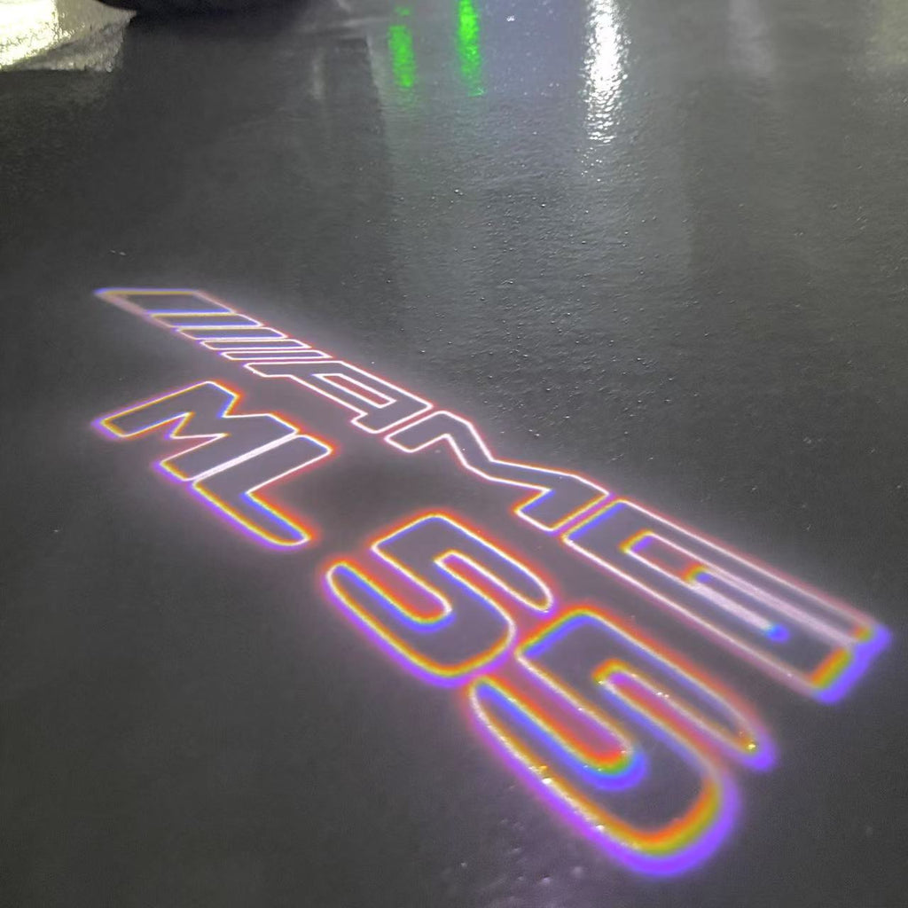 MERCEDES BENZ ML55 AMG LOGO PROJECTOT LIGHTS  (quantity 1 = 1 set /2 door lights with 2 logo films)Nr.02M383