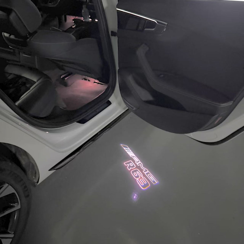 MERCEDES BENZ R63 AMG LOGO PROJECTOT LIGHTS  (quantity 1 = 1 set /2 door lights with 2 logo films)Nr.02M393