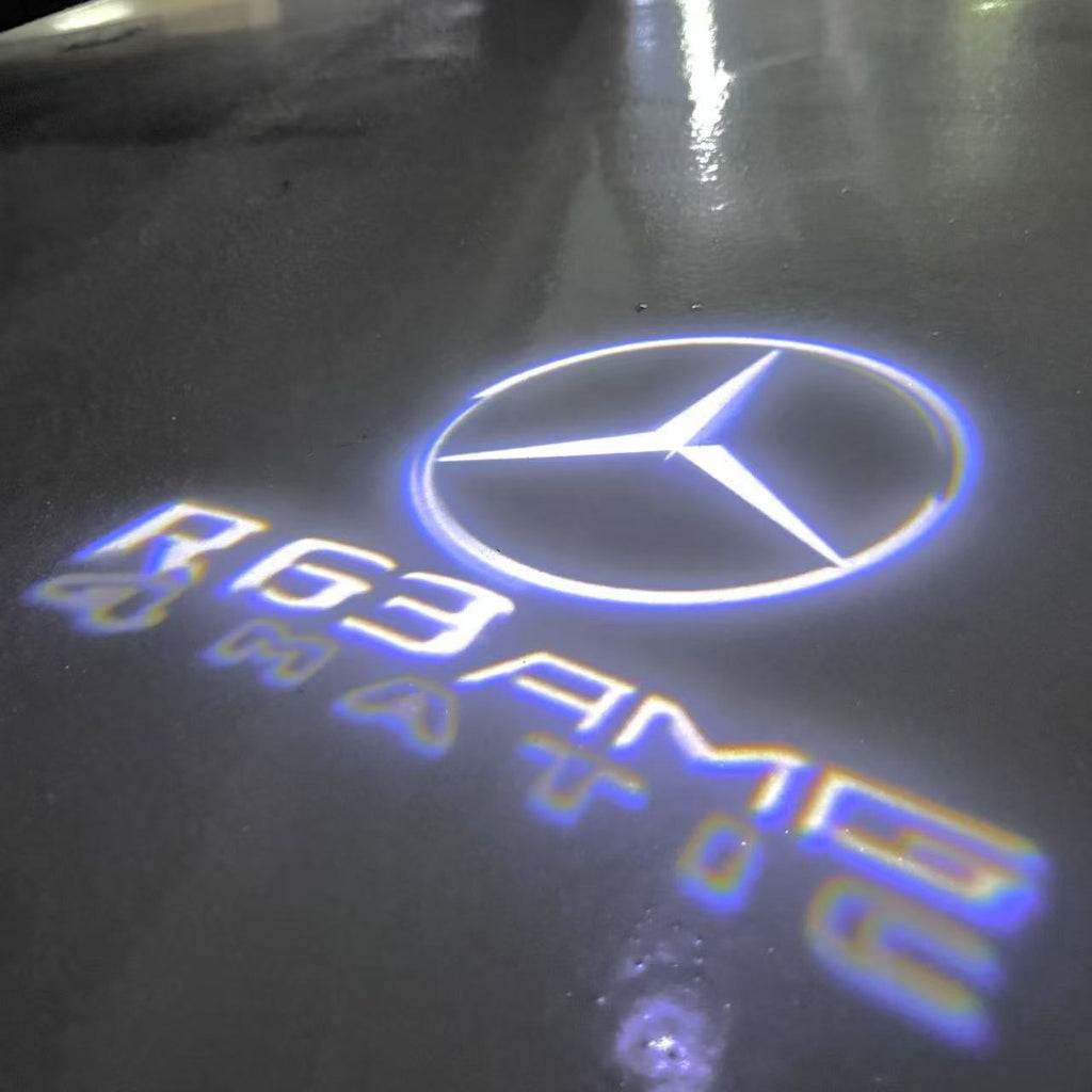 MERCEDES BENZ R63 AMG LOGO PROJECTOT LIGHTS  (quantity 1 = 1 set /2 door lights with 2 logo films)Nr.02M397