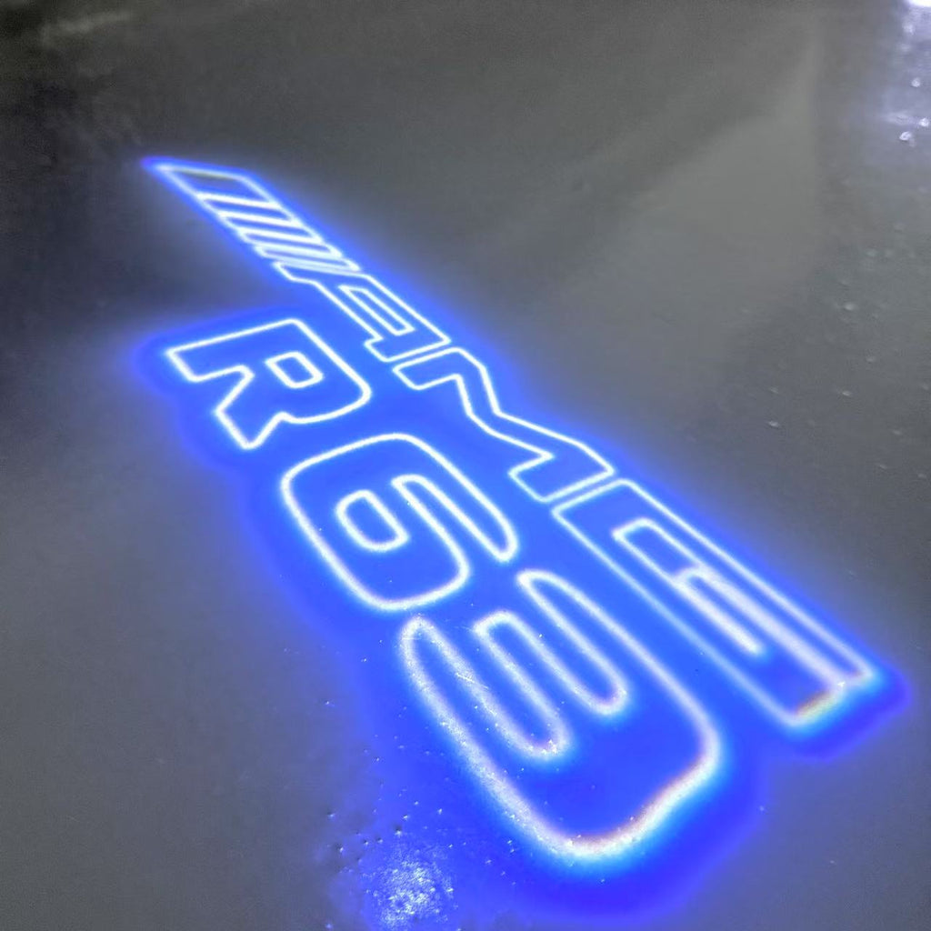 MERCEDES BENZ R63 AMG LOGO PROJECTOT LIGHTS  (quantity 1 = 1 set /2 door lights with 2 logo films)Nr.02M396