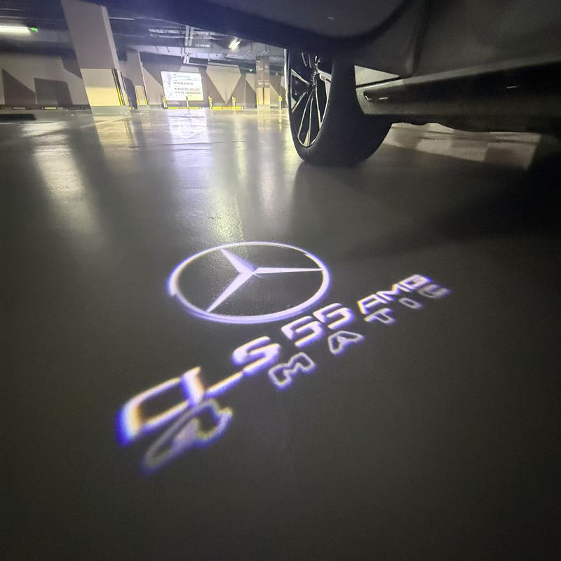MERCEDES BENZ CLS55 AMG LOGO PROJECTOT LIGHTS  (quantity 1 = 1 set /2 door lights with 2 logo films)Nr.02M285