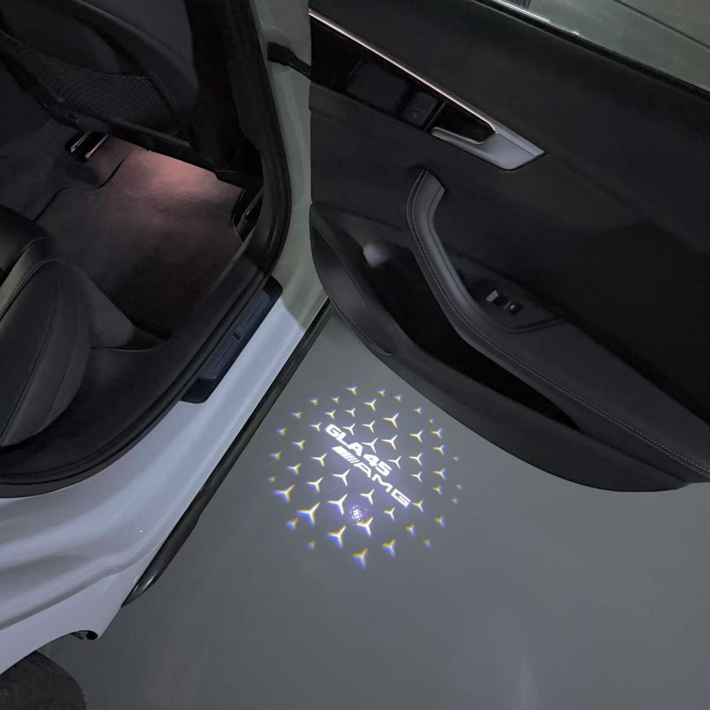 MERCEDES BENZ GLA45 AMG LOGO PROJECTOT LIGHTS  (quantity 1 = 1 set /2 door lights with 2 logo films)Nr.02M345