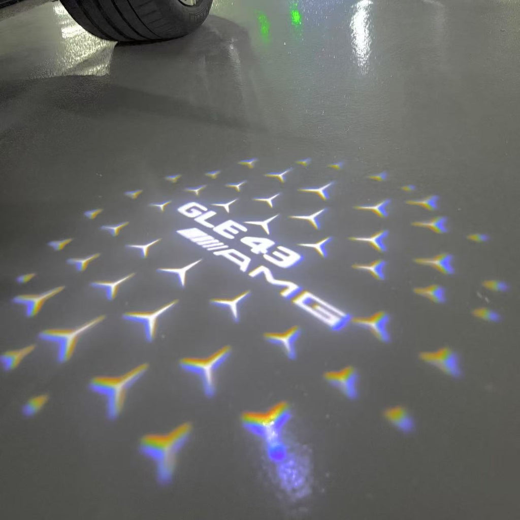 MERCEDES BENZ GLE43 AMG LOGO PROJECTOT LIGHTS  (quantity 1 = 1 set /2 door lights with 2 logo films)Nr.02M365