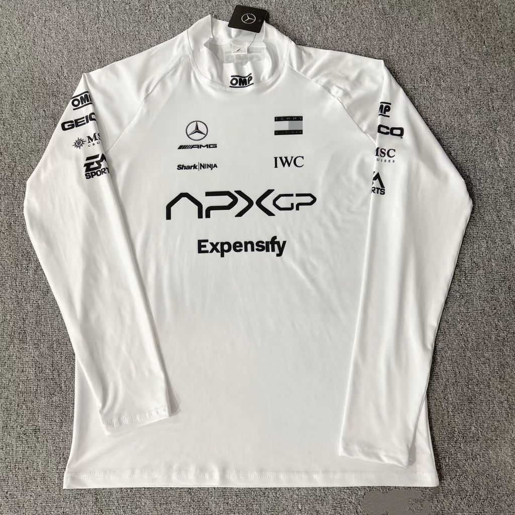 Brad Pitt same style F1 tight racing suit White