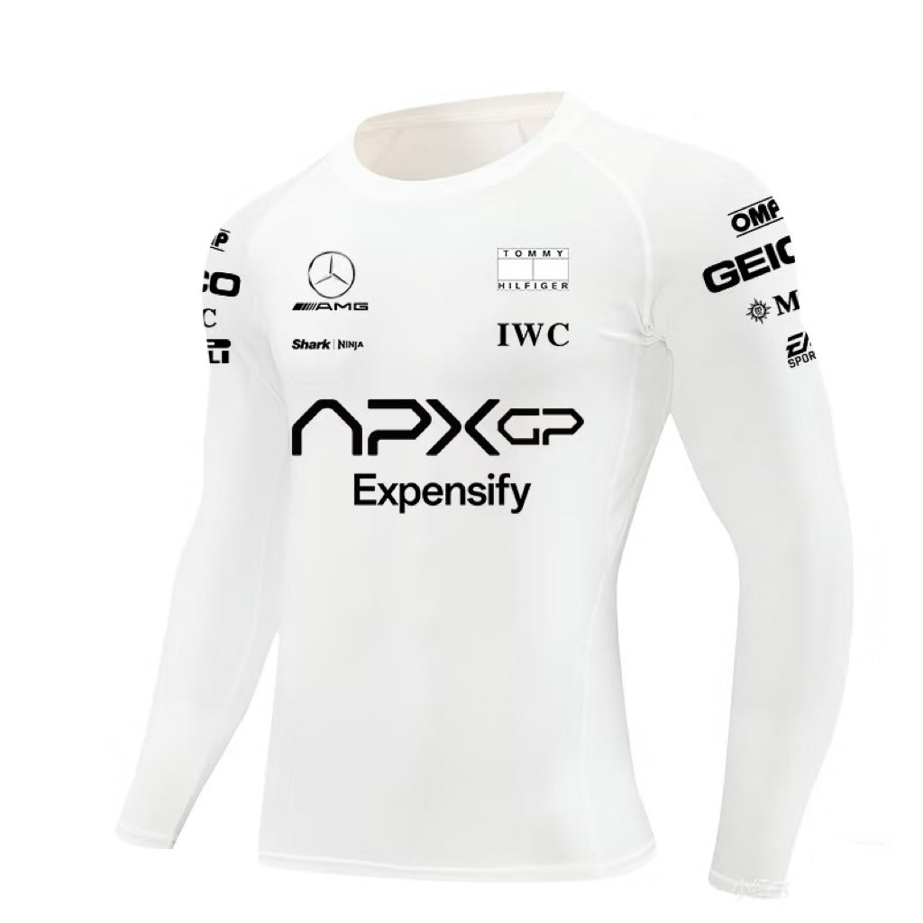 Brad Pitt same style F1 tight racing suit White